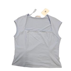 Elodie Double Lined Square Neck T-Shirt Ligh Blue Size XL